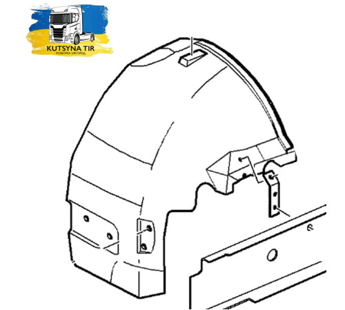 Б/у Підкрилок правого переднього колеса (R, передня частина) Renault Magnum Euro 5 DXi 13 (Рено Магнум Євро 5 ДХІ) 5010574669